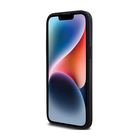 Kožené pouzdro DKNY Mono Stripe & Metal Logo - iPhone 14 Pro (černé)
