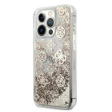 Guess Peony Liquid Glitter - iPhone 13 Pro Max Case (Gold)