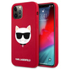 Silikonové pouzdro Karl Lagerfeld Choupette Head - iPhone 12 / iPhone 12 Pro (červené)
