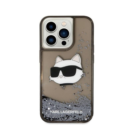 Karl Lagerfeld Liquid Glitter NFT Choupette Head - iPhone 14 Pro Max Case (black)