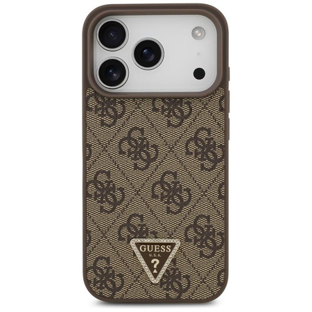 Guess Leather 4G Triangle Strass MagSafe - Case iPhone 17 Pro (brown)