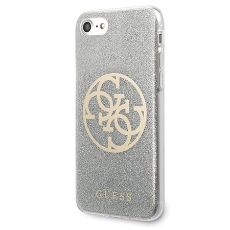 Guess Circle Glitter 4G - Case iPhone SE 2020 / 8 / 7 (Light Grey)