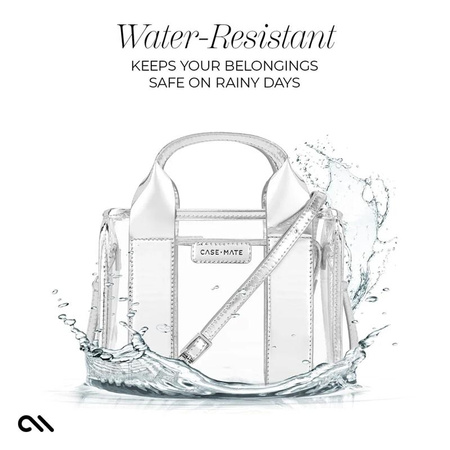Case-Mate Micro Tote Bag - Vízálló válltáska (ezüst króm/tiszta)