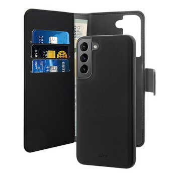 PURO Peněženka odnímatelná - pouzdro 2 v 1 Samsung Galaxy S22 (černé)