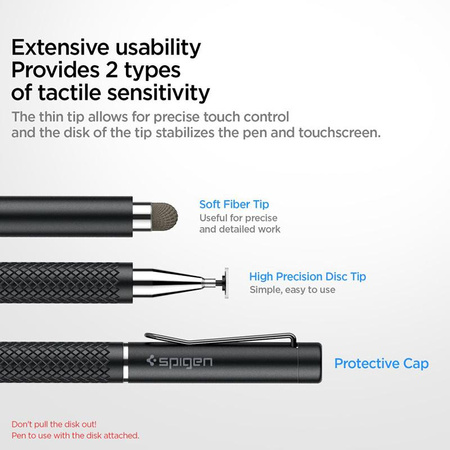 Spigen Universal Stylus Pen - Universeller Touchscreen-Stift (Schwarz)