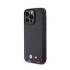 BMW Leather Hot Stamp Tricolor - Étui pour iPhone 15 Pro Max (noir)