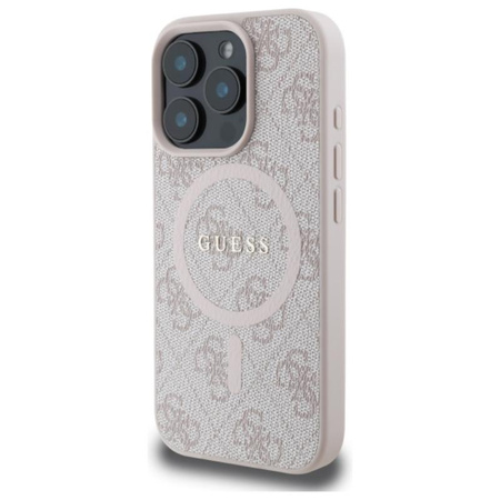 Guess 4G Ring Classic Logo MagSafe – Pouzdro pro iPhone 16 Pro Max (růžové)