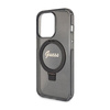 Guess Ring Stand Script Glitter MagSafe - iPhone 15 Pro tok (fekete)