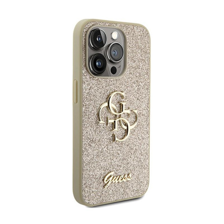 Coque Guess Glitter Script Big 4G - iPhone 15 Pro Max Case (Gold)