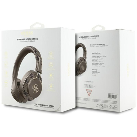 Guess Metal 4G Logo - ENC Écouteurs intra-auriculaires sans fil Bluetooth (marron)