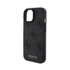 Guess Leather 4G Stamped - iPhone 15 Case (noir)
