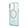 Guess Gold Outline Translucent MagSafe - pouzdro pro iPhone 13 Pro (modré)