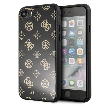 Guess Double Layer Glitter Case Peony G - iPhone SE 2020 / 8 / 7 Case (Schwarz)
