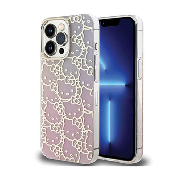 Hello Kitty IML Gradient Electrop Crowded Kitty Head - iPhone 15 Pro Case (rosa)