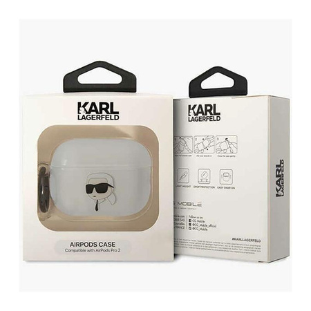 Karl Lagerfeld NFT Ikonik Karl Head - AirPods Pro 2 Hülle (Transparent)