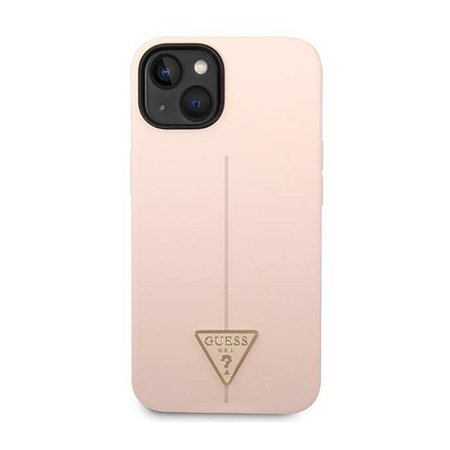 Guess Silicone Triangle Logo - pouzdro pro iPhone 14 (růžové)
