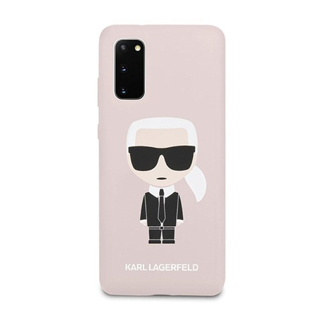 Pouzdro Karl Lagerfeld Fullbody Silicone Iconic - Samsung Galaxy S20 (světle růžové)