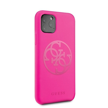 Guess Slilicon 4G Ton in Ton Logo - iPhone 11 Pro Tasche (Fuchsia)