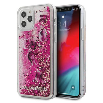 Karl Lagerfeld Glitter Liquid Floating Charms - iPhone 12 / iPhone 12 Pro Case (Pink Floating Charms)