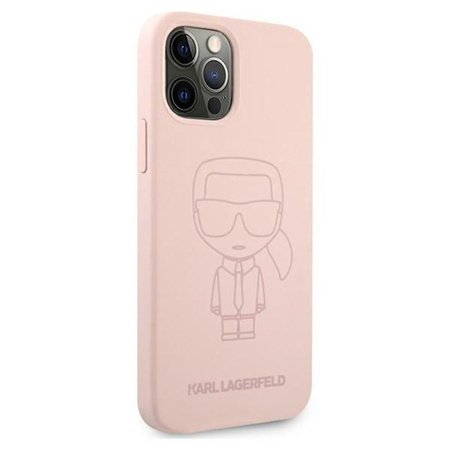 Karl Lagerfeld Silikonové pouzdro Ikonik Outline - iPhone 12 / iPhone 12 Pro (růžové)