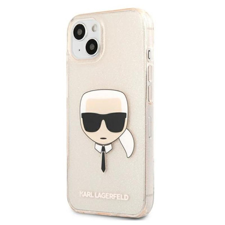 Karl Lagerfeld Karl's Head Glitter - iPhone 13 Mini Case (Gold)