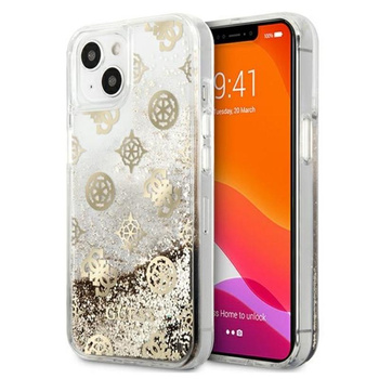Guess Peony Liquid Glitter - iPhone 13 mini Tasche (gold)