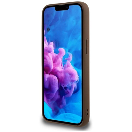 Guess 4G Circle Classic Logo MagSafe - Pouzdro na iPhone 16e (hnědé)