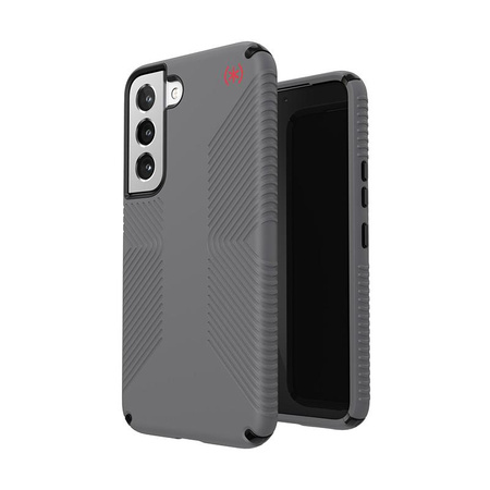 Speck Presidio2 Grip - Étui pour Samsung Galaxy S22 avec revêtement MICROBAN (Gris graphite/Noir)