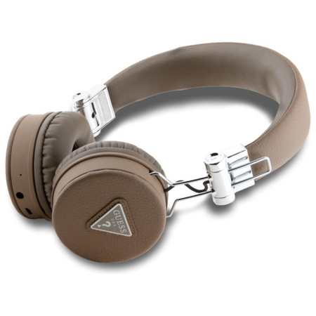Guess Grained Classic Round Shape - ENC Bluetooth wireless in-ear headphones (brown)