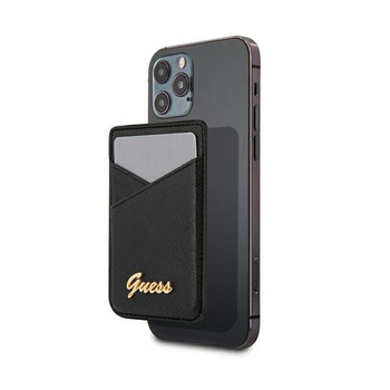 Guess Wallet Card Slot MagSafe Saffiano - Magnetická peněženka (černý)