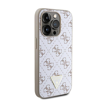 Guess 4G Triangle Metal Logo - pouzdro pro iPhone 15 Pro Max (bílé)