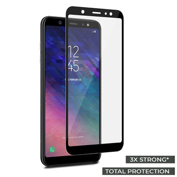 PURO Frame Edzett üveg - Edzett képernyővédő üveg Samsung Galaxy A6 (2018) (fekete keret)