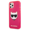 Karl Lagerfeld Choupette Head - pouzdro pro iPhone 12 / iPhone 12 Pro (fluo růžová)