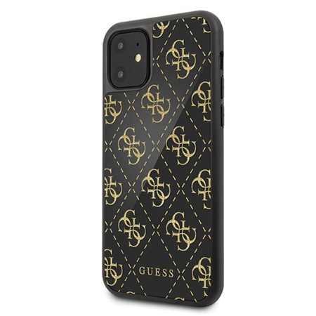 Guess Double Layer Glitter Case Peony G - iPhone 11 Hülle (Schwarz)