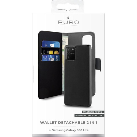 Étui 2-en-1 pour Samsung Galaxy S10 Lite (noir) - Portefeuille détachable PURO