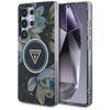 Guess Glitter Flowers Triangle Buttons MagSafe - Tasche für Samsung Galaxy S25 Ultra (schwarz)