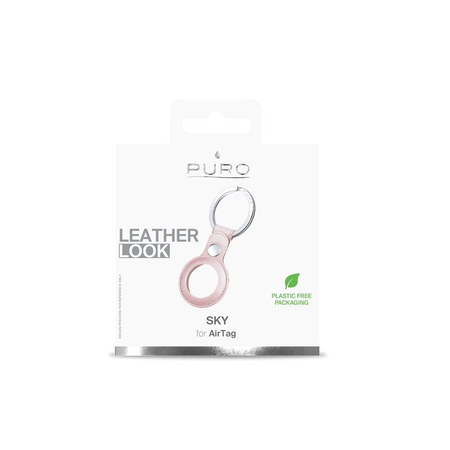 Puro SKY Case - Apple AirTag Schlüsselanhänger aus Öko-Leder (sandrosa)