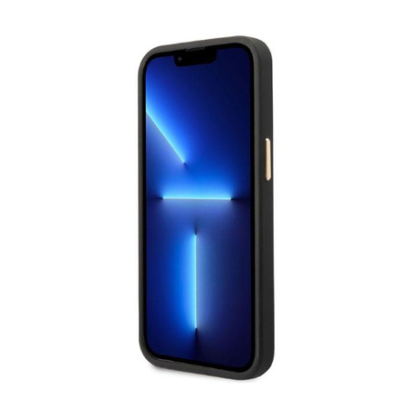 Guess Pfingstrose Logo Platte MagSafe - iPhone 13 Pro Max Tasche (schwarz)
