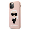 Karl Lagerfeld Fullbody Silicone Iconic - pouzdro pro iPhone 12 / 12 Pro (světle růžové)