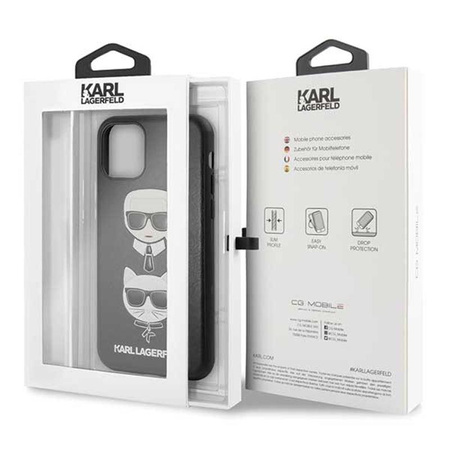 Karl Lagerfeld Embossed Case Karl & Choupette - iPhone 11 Case (Black)