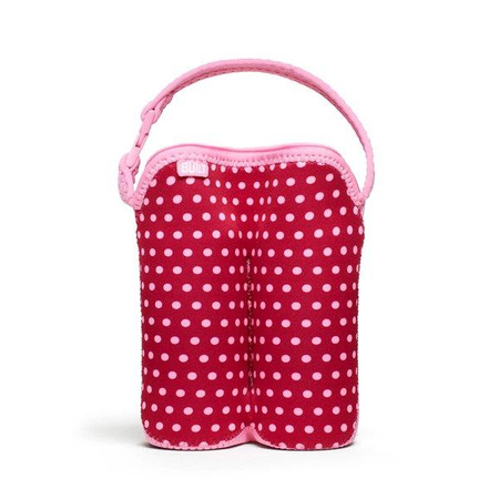 BUILT Bottle Buddy - Doppelflaschen-Thermopackung (Baby Pink Mini Dots)