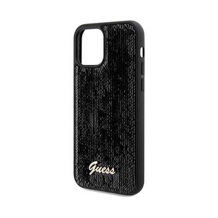 Guess Sequin Script Metal - iPhone 12 / iPhone 12 Pro Case (black)
