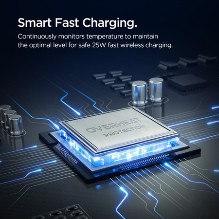 Spigen Essential EV25MFAQ – Magnetický držák do ventilace s bezdrátovým nabíjením 25W MagSafe Qi2.2 (Black)