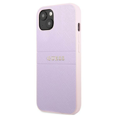 Guess Saffiano Hot Stamp & Metal Logo - iPhone 13 mini tok (lila)