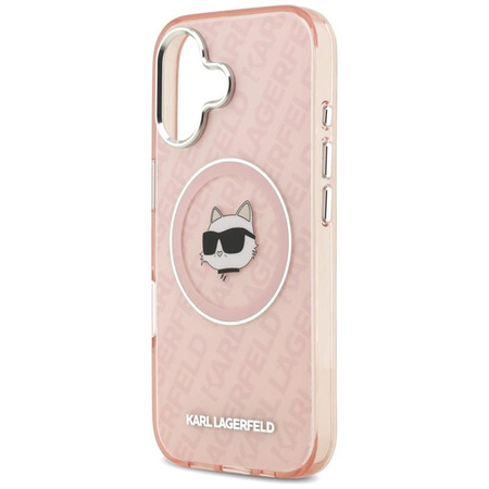 Karl Lagerfeld IML Choupette Head Logo MagSafe - Pouzdro pro iPhone 17 (růžové)