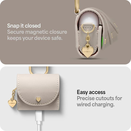 Spigen Cyrill Mini Bag - Étui avec sangle pour Apple AirPods 4 (Beige)