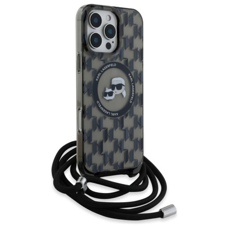 Karl Lagerfeld IML Crossbody Monogram Karl & Choupette Head MagSafe - pouzdro na iPhone 16 Pro (černé)