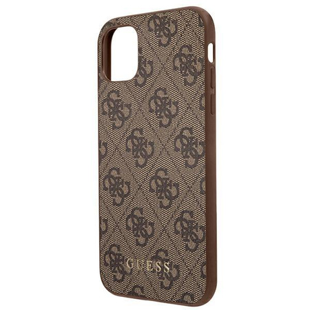 Guess 4G fém arany logó - iPhone 11 Pro tok (barna)