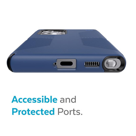 Speck Presidio2 Grip - pouzdro pro Samsung Galaxy S22 Ultra s povrchovou úpravou MICROBAN (Coastal Blue/Storm blue)