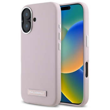 Karl Lagerfeld FW Metal Plate MagSafe - iPhone 16 Case (pink)